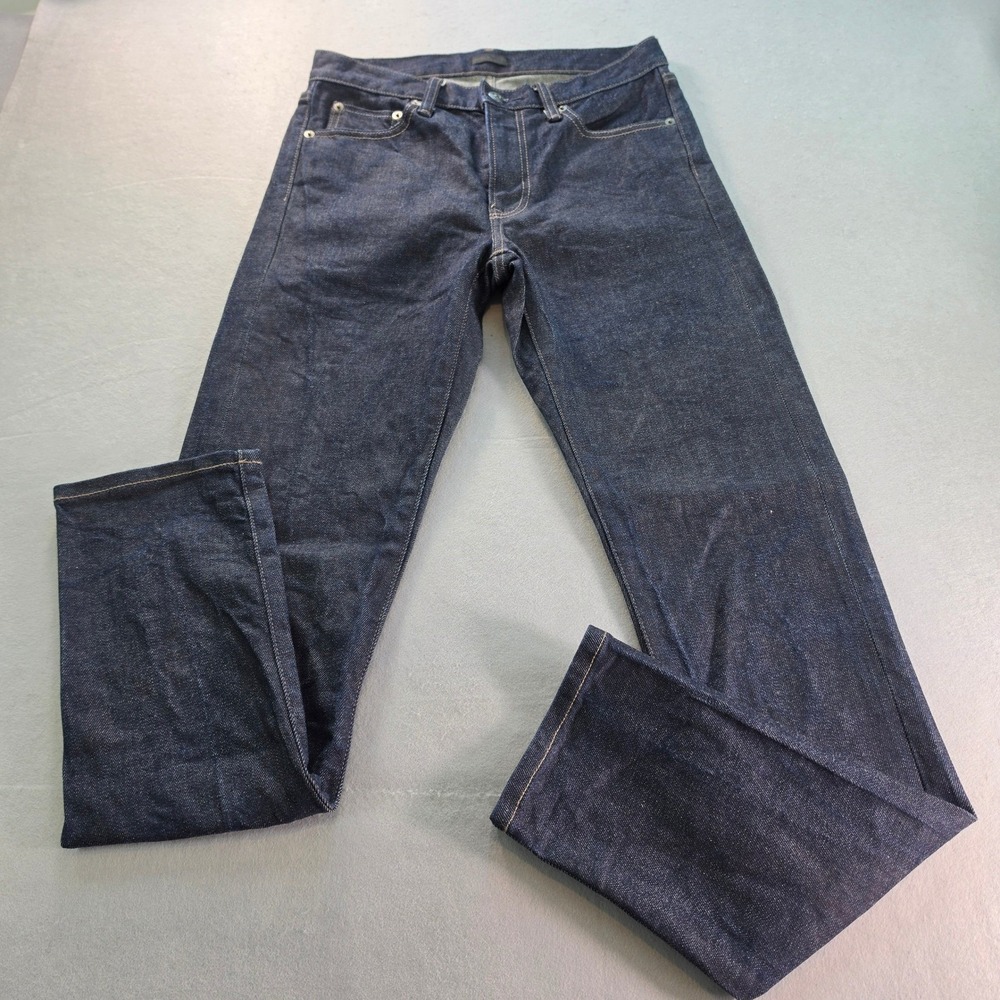 Uniqlo Jeans Mens 29 Slim Straight Kaihara Denim Indigo Blue 321-470530